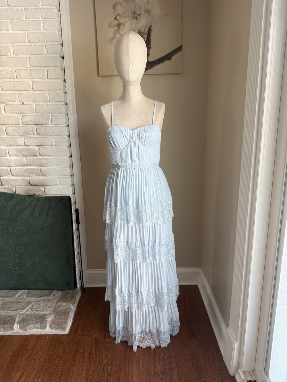 Self Portrait Chiffon Cape Tiered Maxi Dress US2 Small